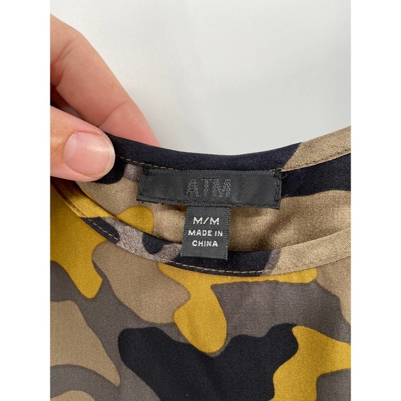 ATM Anthony Thomas Melillo Camo Print Silk Cami Top Size Medium - Picture 5 of 6